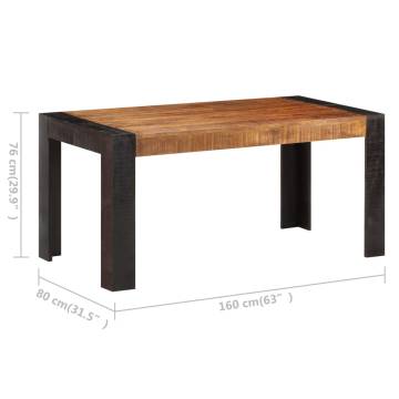  Dining Table 160x80x76 cm Solid Mango Wood