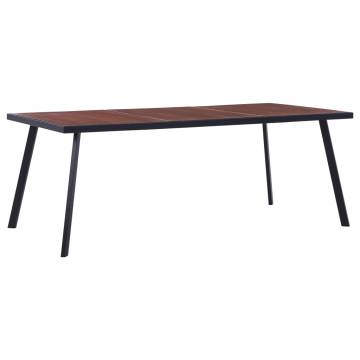  Dining Table Dark Wood and Black 200x100x75 cm MDF