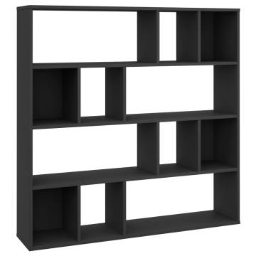  Room DividerBook Cabinet Black 110x24x110 cm Engineered Wood