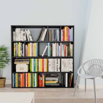  Room DividerBook Cabinet Black 110x24x110 cm Engineered Wood