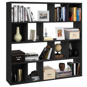  Room DividerBook Cabinet Black 110x24x110 cm Engineered Wood