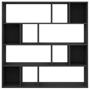  Room DividerBook Cabinet Black 110x24x110 cm Engineered Wood