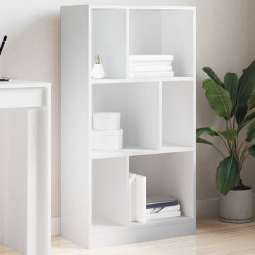  Bookcase White 57x28.5x107.5 cm Engineered Wood