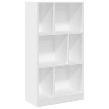  Bookcase White 57x28.5x107.5 cm Engineered Wood