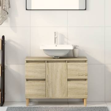  Sink Cabinet Sonoma Oak 80x33x60 cm Engineered Wood