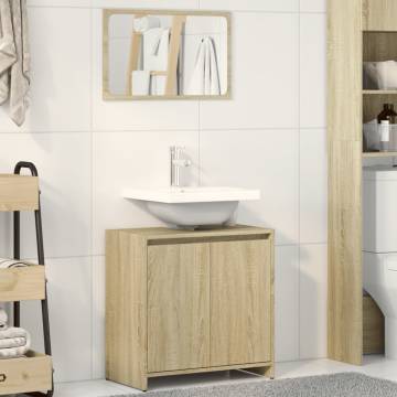  Bathroom Furniture Set Sonoma Oak Engineered Wood