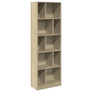  Bookcase Sonoma Oak 57x28.5x174 cm Engineered Wood