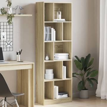  Bookcase Sonoma Oak 57x28.5x174 cm Engineered Wood