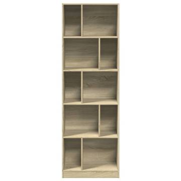  Bookcase Sonoma Oak 57x28.5x174 cm Engineered Wood