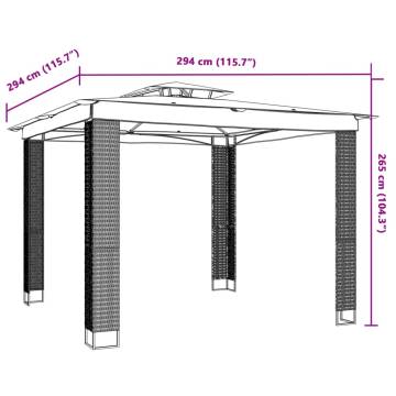  Gazebo with Double Roof Cream 2.94x2.94 m Steel