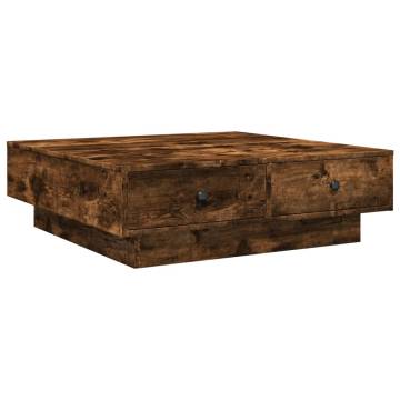  Coffee Table Smoked Oak 90x90x28 cm Engineered Wood