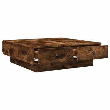  Coffee Table Smoked Oak 90x90x28 cm Engineered Wood