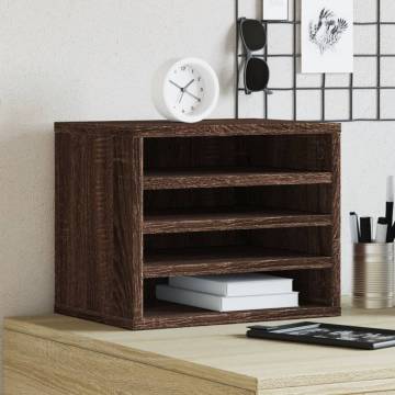  Desk Organiser Brown Oak 36x26x29.5 cm Engineered wood