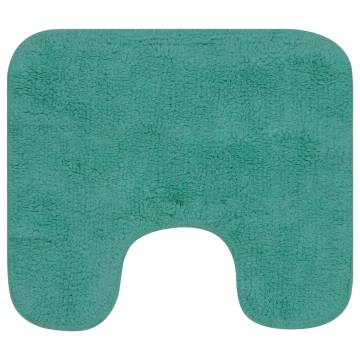 Bathroom Mat Set 3 Pieces Fabric Turquoise