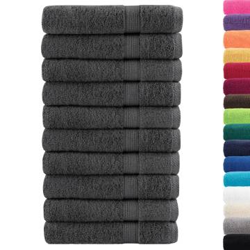  Premium Towels SOLUND 10pcs Anthracite 100x200cm 600gsm