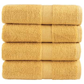  Premium Guest Towels SOLUND 4pcs Gold 30x50cm 600gsm