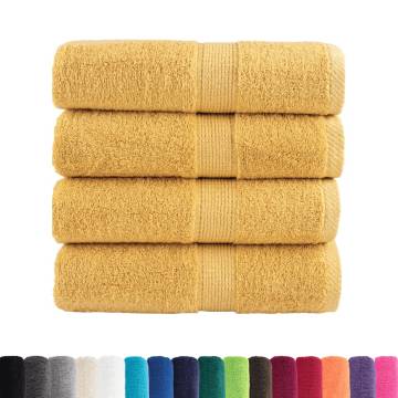  Premium Guest Towels SOLUND 4pcs Gold 30x50cm 600gsm