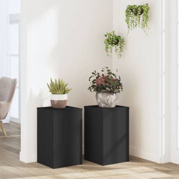  Plant Stands 2 pcs Black 30x30x50 cm Engineered wood