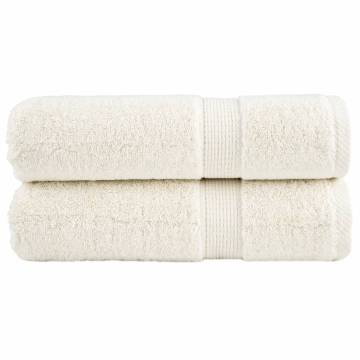  Premium Hand Towels SOLUND 2 pcs Cream 50x100 cm 600 gsm