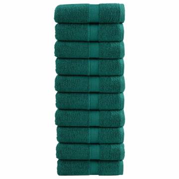  Premium Guest Towels SOLUND 10 pcs Green 30x50 cm 600 gsm