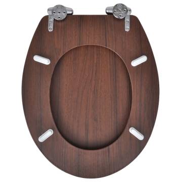 WC Toilet Seat MDF Soft Close Lid Simple Design Brown