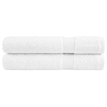  Premium Sauna Towels SOLUND 2pcs White 80x200cm 600gsm