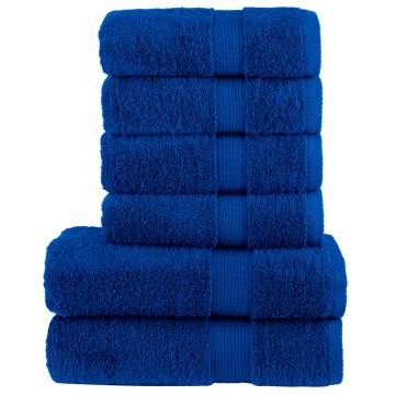  6 Piece Premium Towel Set SOLUND Blue 600 gsm