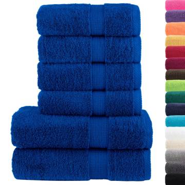  6 Piece Premium Towel Set SOLUND Blue 600 gsm