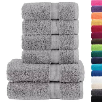  6 Piece Premium Towel Set SOLUND Grey 600 gsm