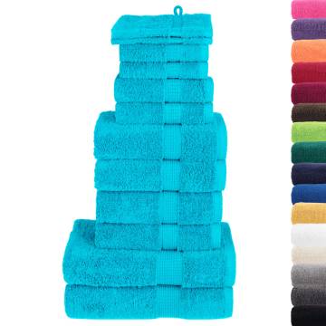  12 Piece Premium Towel Set SOLUND Turquoise 600 gsm