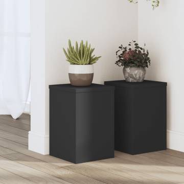  Plant Stands 2 pcs Black 20x20x30 cm Engineered Wood