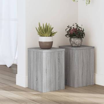  Plant Stands 2 pcs Grey Sonoma 20x20x30 cm Engineered Wood