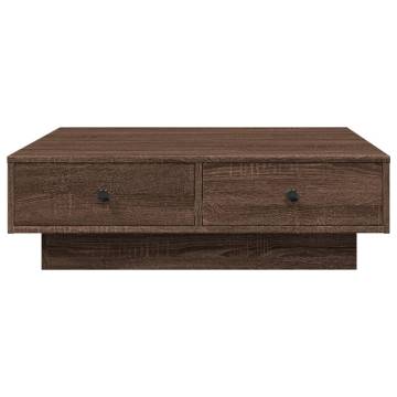  Coffee Table Brown oak 90x90x28 cm Engineered Wood