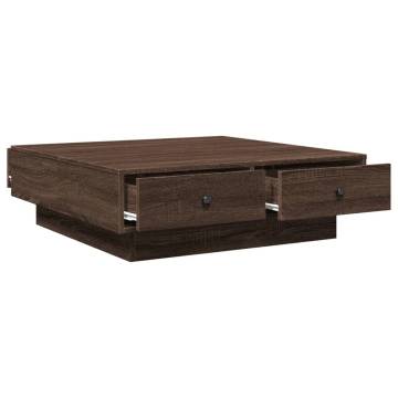  Coffee Table Brown oak 90x90x28 cm Engineered Wood