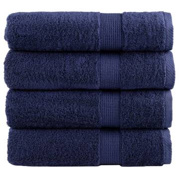  Premium Hand Towels SOLUND 4pcs Navy Blue 50x100cm 600gsm