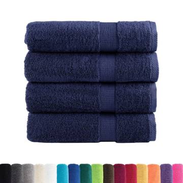  Premium Hand Towels SOLUND 4pcs Navy Blue 50x100cm 600gsm