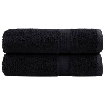  Premium Hand Towels SOLUND 2 pcs Black 50x100 cm 600 gsm