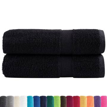  Premium Hand Towels SOLUND 2 pcs Black 50x100 cm 600 gsm