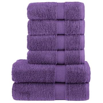  6 Piece Premium Towel Set SOLUND Purple 600 gsm