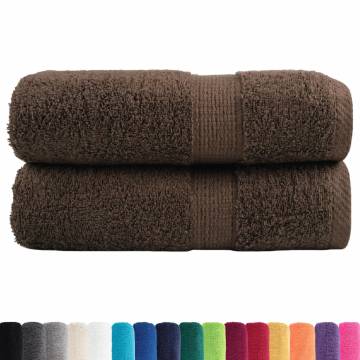  Premium Guest Towels SOLUND 2pcs Brown 30x50cm 600gsm