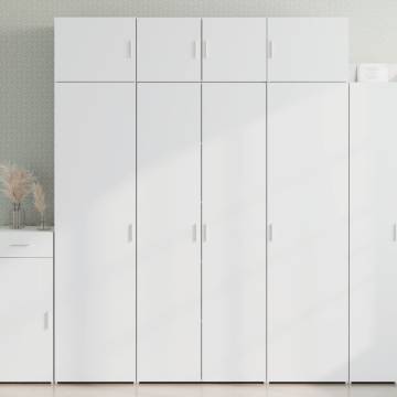  Storage Cabinet White 80x42.5x225 cm Engineered Wood