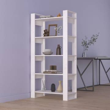  Book CabinetRoom Divider White 80x35x160 cm Solid Wood