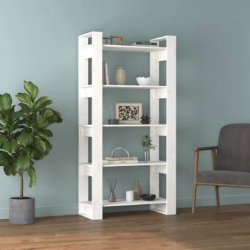  Book CabinetRoom Divider White 80x35x160 cm Solid Wood