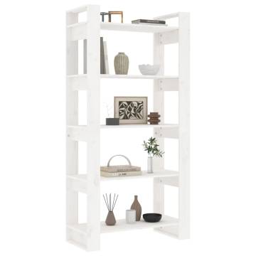  Book CabinetRoom Divider White 80x35x160 cm Solid Wood