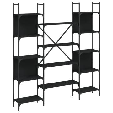 Bookshelf Black 155.5x24x166.5 cm Engineered Wood