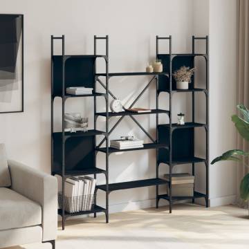 Bookshelf Black 155.5x24x166.5 cm Engineered Wood