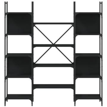 Bookshelf Black 155.5x24x166.5 cm Engineered Wood