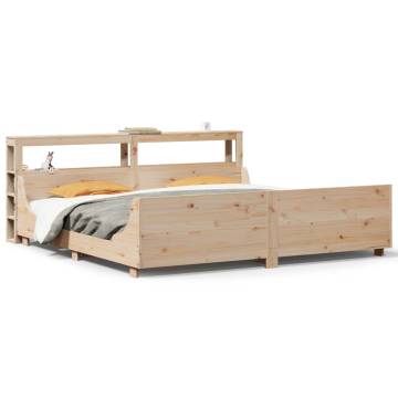  Bed Frame with Headboard 180x200 cm Super King Solid Wood Pine