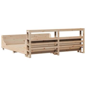  Bed Frame with Headboard 180x200 cm Super King Solid Wood Pine