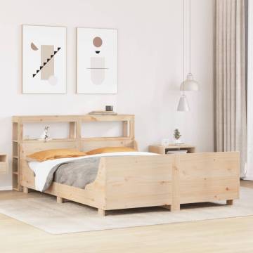  Bed Frame with Headboard 140x200 cm Solid Wood Pine